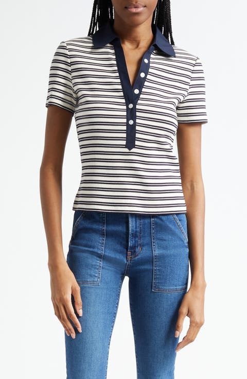 Kearney Stripe Rib Stretch Cotton Polo