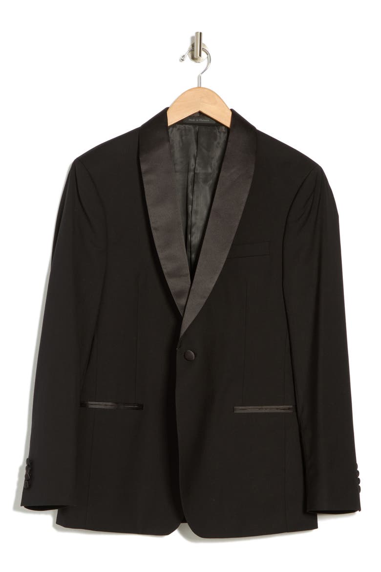 Stretch Tuxedo Jacket, Alternate, color, BLACK