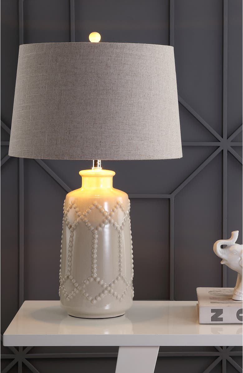JONATHAN Y Alice 26" Ceramic LED Table Lamp, Cream, Alternate, color, Cream