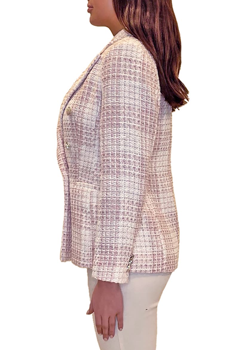 Tweed Plaid Jacket, Alternate, color, PINK/ WHITE CHECK