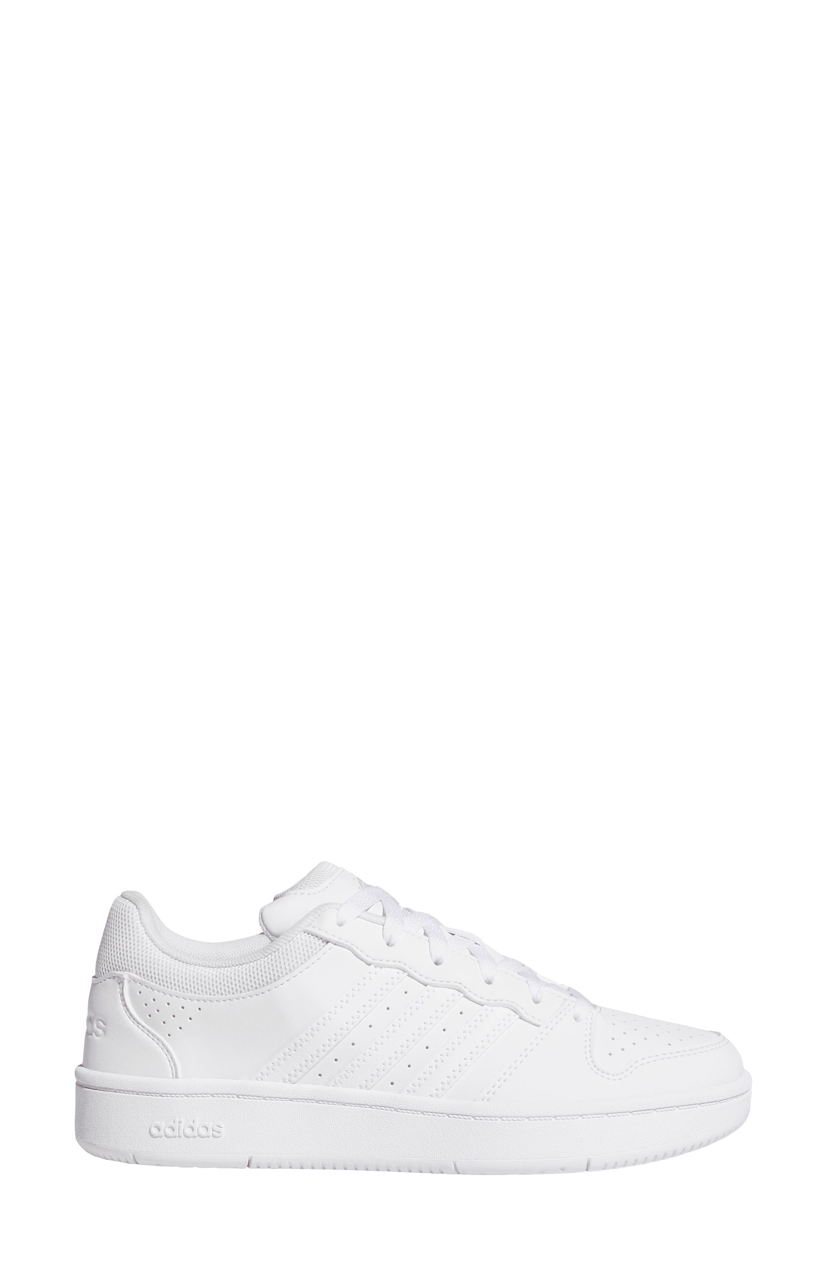 Hoops Classic Low Top Sneaker, Alternate, color, WHITE/ WHITE/ CORE BLACK