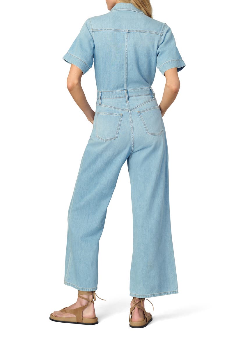 Trucker Wide Leg Denim Jumpsuit, Alternate, color, FACINATING