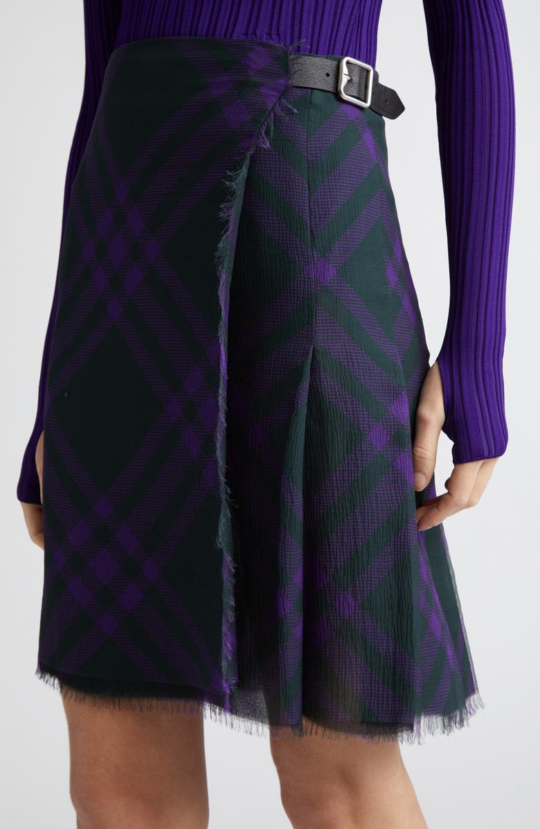 Burberry Check Pleated Kilt Skirt, Alternate, color,