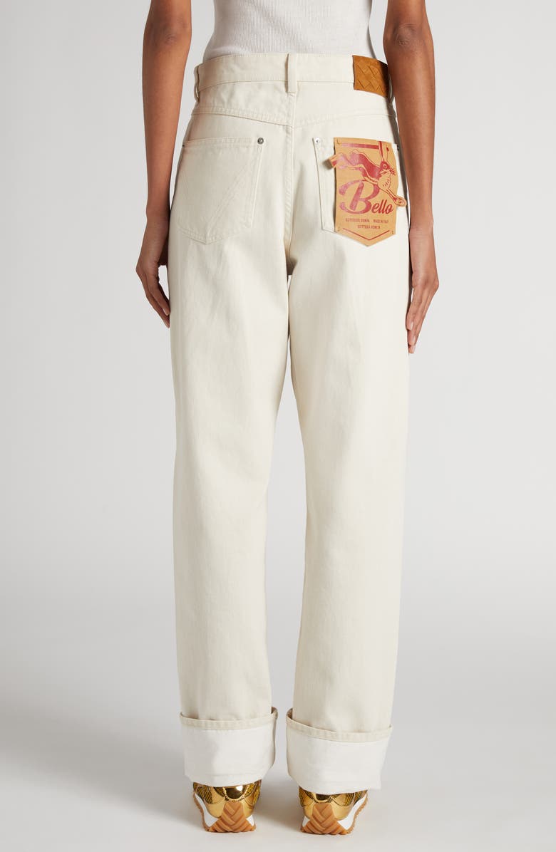 Bottega Veneta Turned Up Straight Leg Jeans, Alternate, color, 9247 Pale Meringue