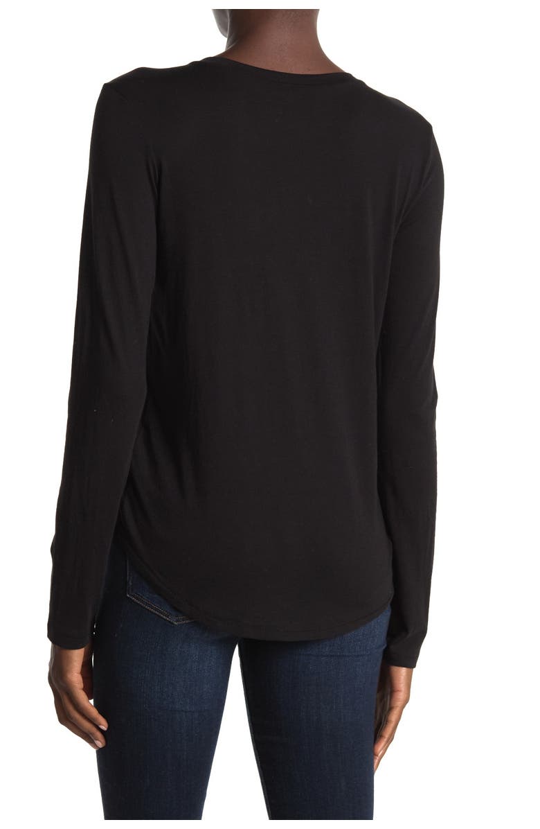 Vince Little Boy Long Sleeve Crew Neck Top, Alternate, color, Black