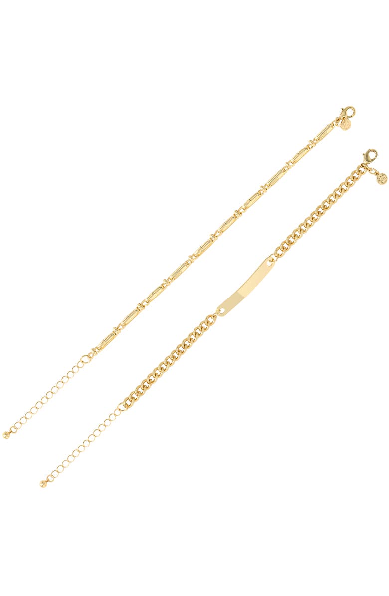 Jessica Simpson Gold-Tone Layered Bracelet Set, Alternate, color, Gold