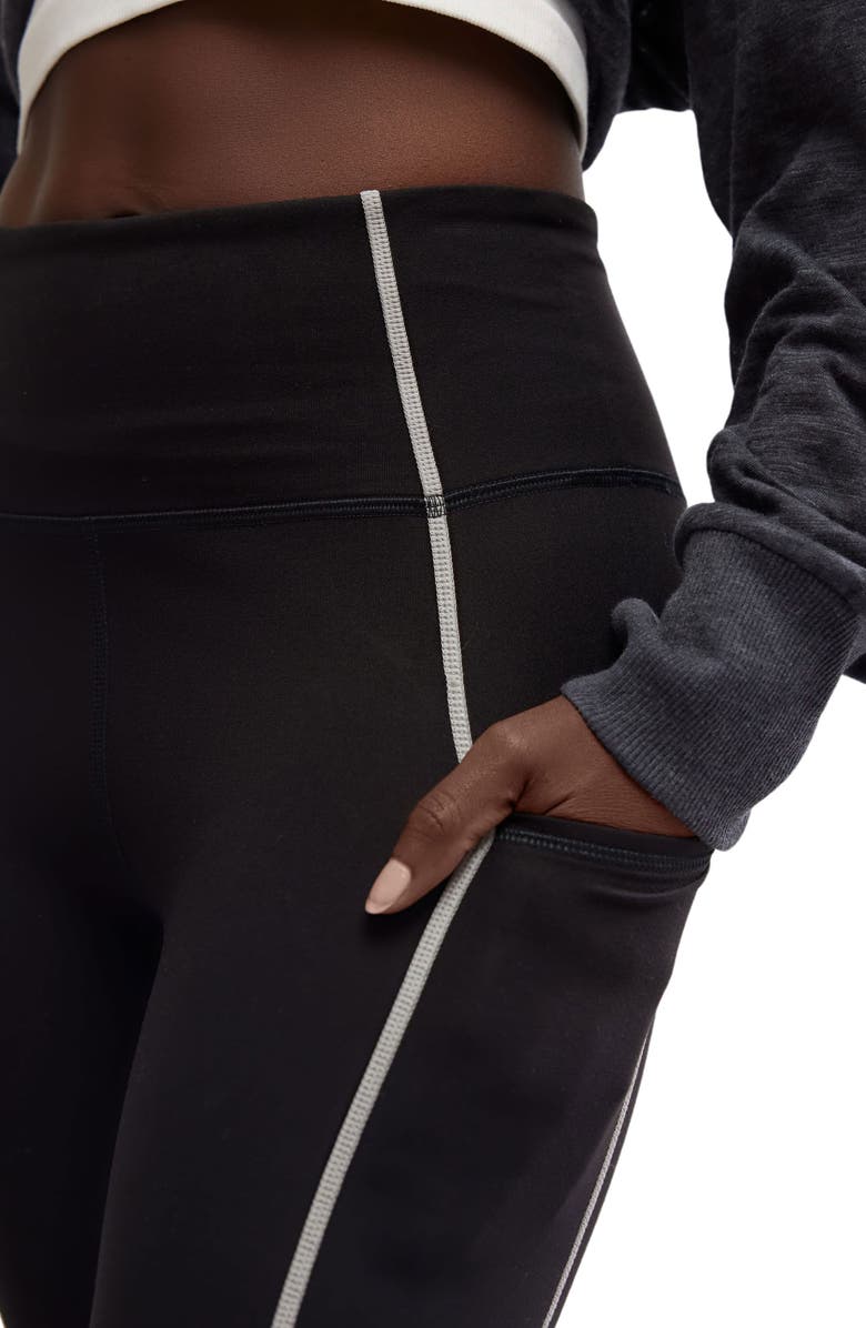 Free People FP Movement You're a Peach Pocket Leggings, Alternate, color, Black