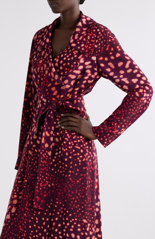 Dries Van Noten Womens Auber Abstract-print Belted Woven Midi Dress In Auber