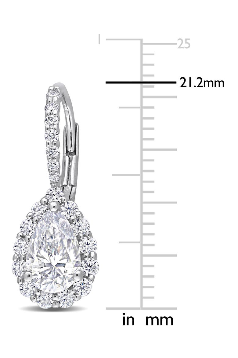 Sterling Silver Lab Grown Moissanite Lever Back Earrings, Alternate, color, SILVER
