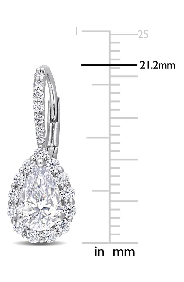 DELMAR Sterling Silver Lab Grown Moissanite Lever Back Earrings, Alternate, color, Silver