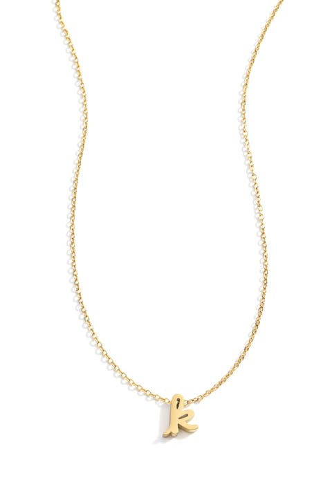 Tiny Script Initial Necklace