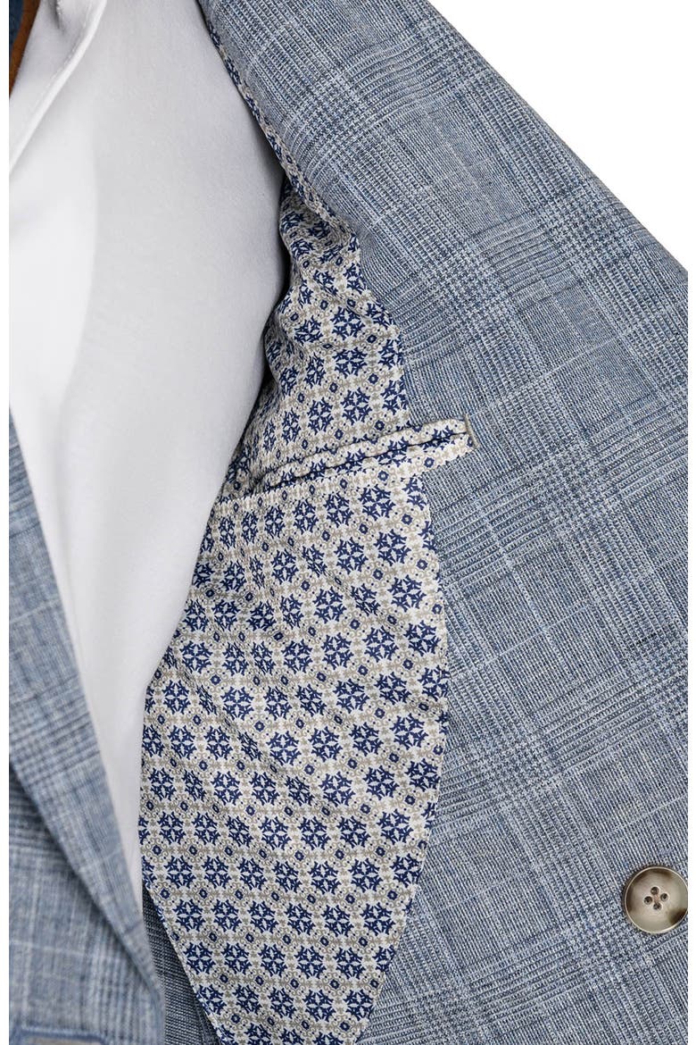 Douglas Double Breasted Plaid Blazer, Alternate, color, BLUE