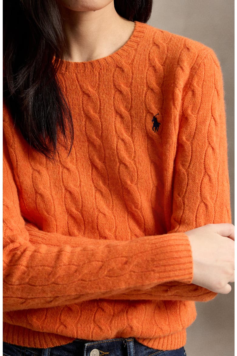 Julianna Crewneck Cotton Sweater, Alternate, color, ORANGE RUST HEATHER