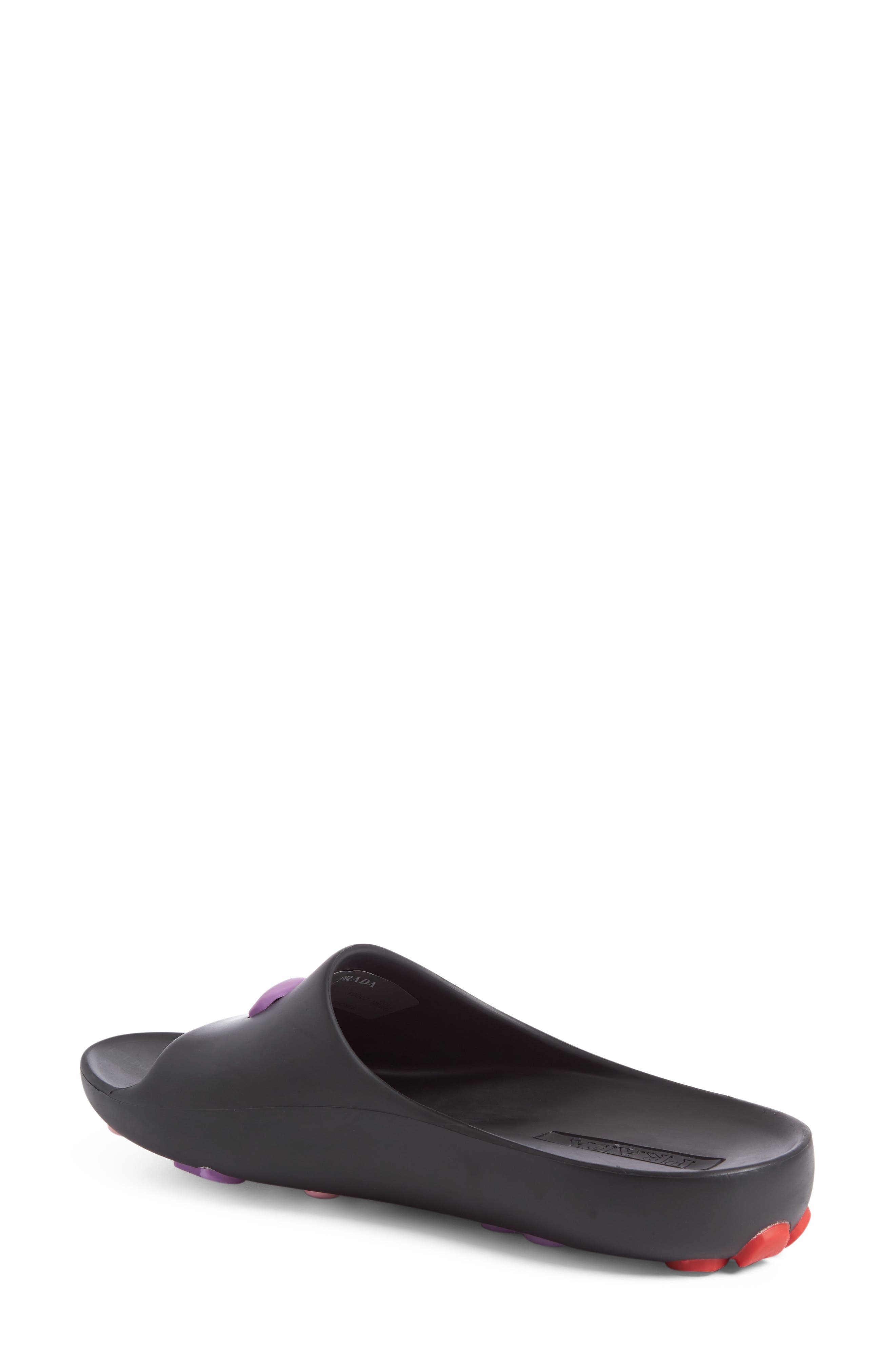 Prada Floral Slide Sandal, Alternate, color, 