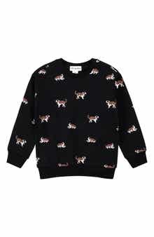 MILES THE LABEL Kids' Saint Bernard Print Stretch Cotton Sweatshirt