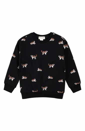 MILES THE LABEL Kids' Saint Bernard Print Stretch Cotton Sweatshirt