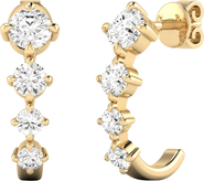 Everlee Starlight Lab Diamond J Hoop in 14K Gold