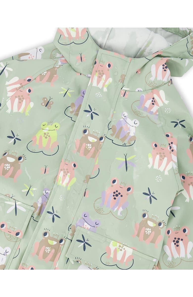 Deux par Deux Polyurethane Frog Rain Jacket, Alternate, color, Green With Frog Print