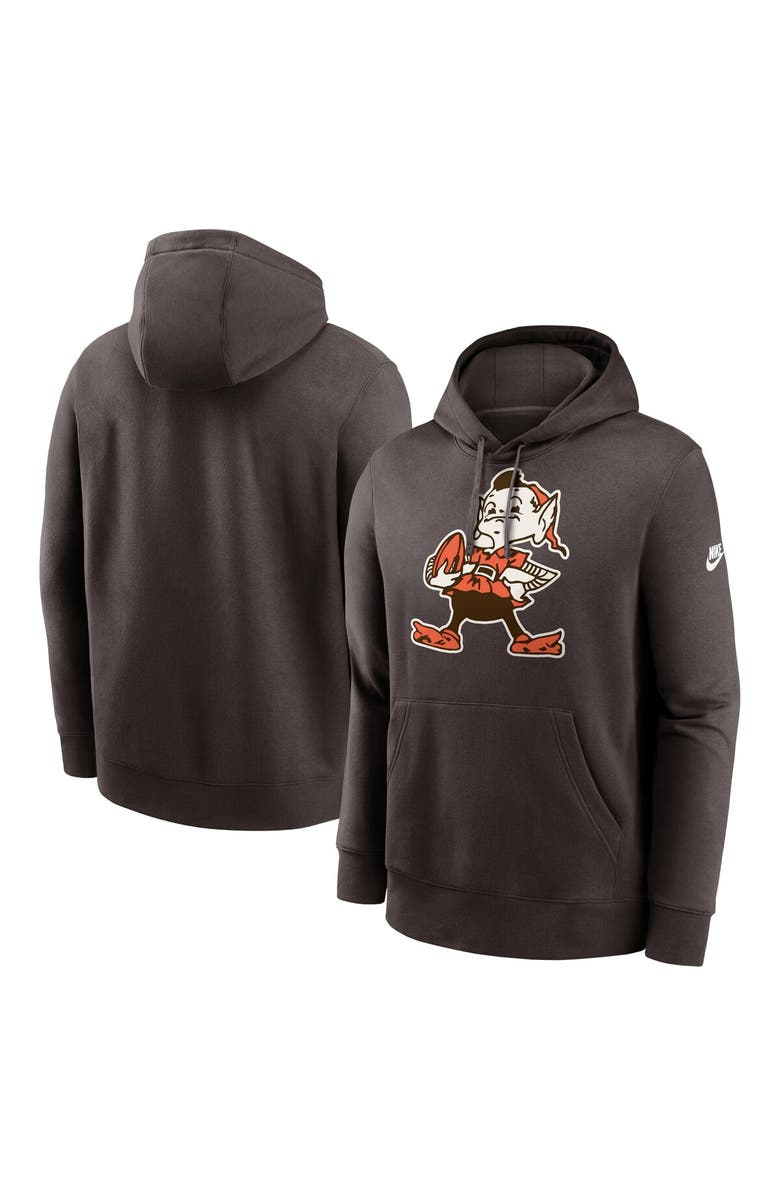 Nike Men's Nike Brown Cleveland Browns Rewind Club Logo Pullover Hoodie, Main, color, 
