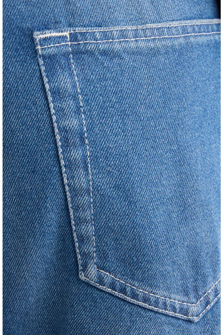 Preyton Foldover Waist Straight Leg Jeans, Alternate, color, BLUE