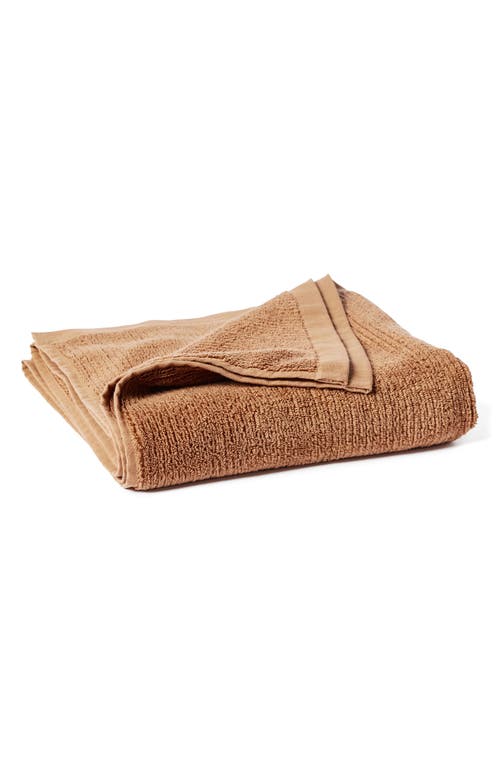 Coyuchi Temescal Organic Cotton Rib Bath Towel In Brown