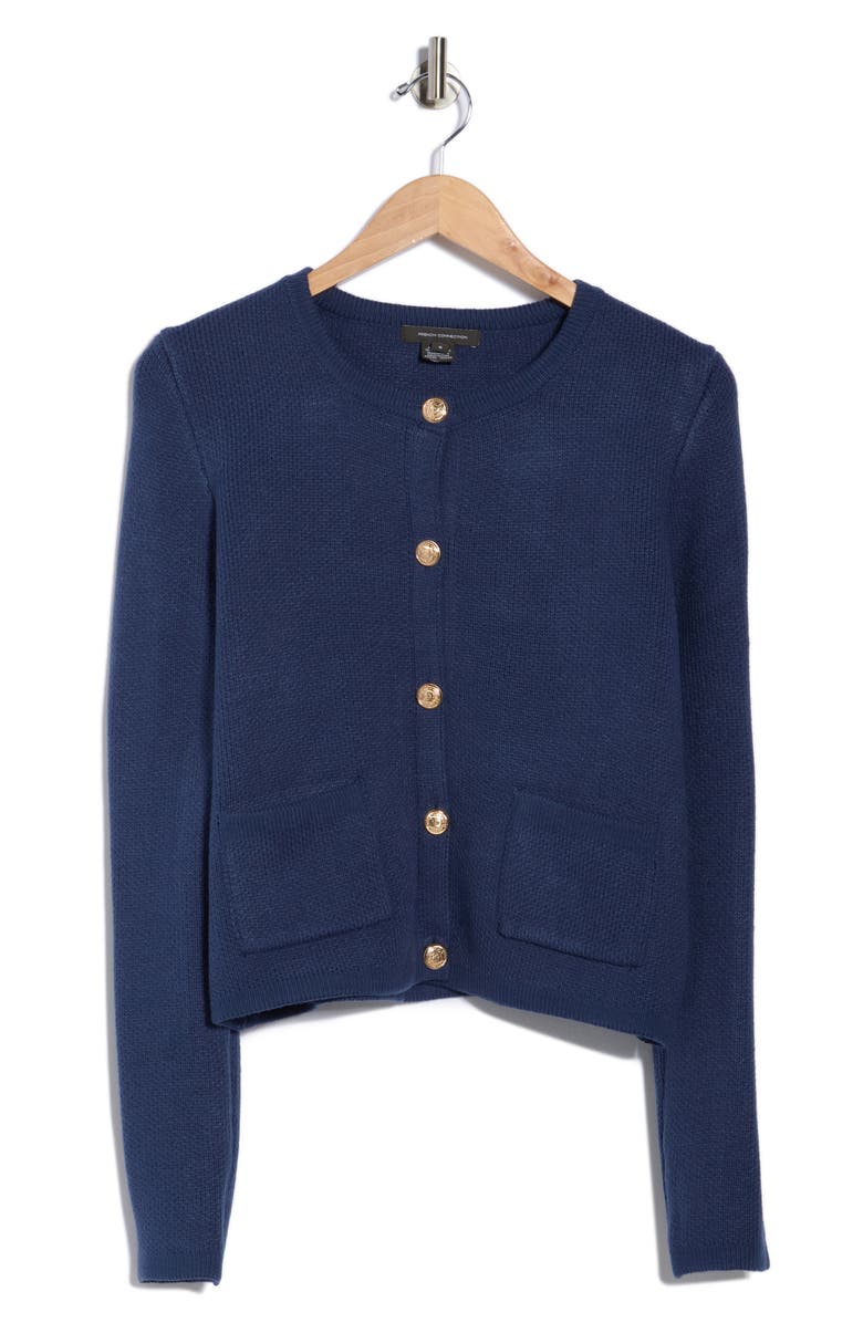 French Connection Babysoft Cardigan Sweater, Alternate, color, Royal