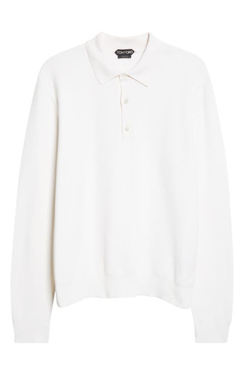 Silk & Cotton Piqué Long Sleeve Polo