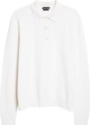 TOM FORD Silk & Cotton Piqué Long Sleeve Polo