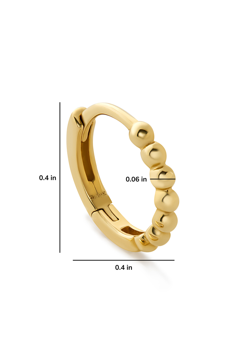 Small Gold Hoop Earrings - Gold Bead Huggie Hoops, Alternate, color, Gold
