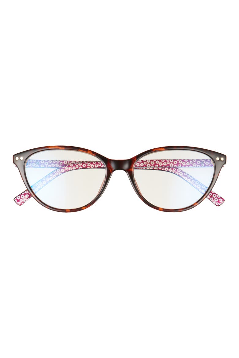roanne 54mm blue light blocking reading glasses, Main, color, HAVANA/ CLEAR