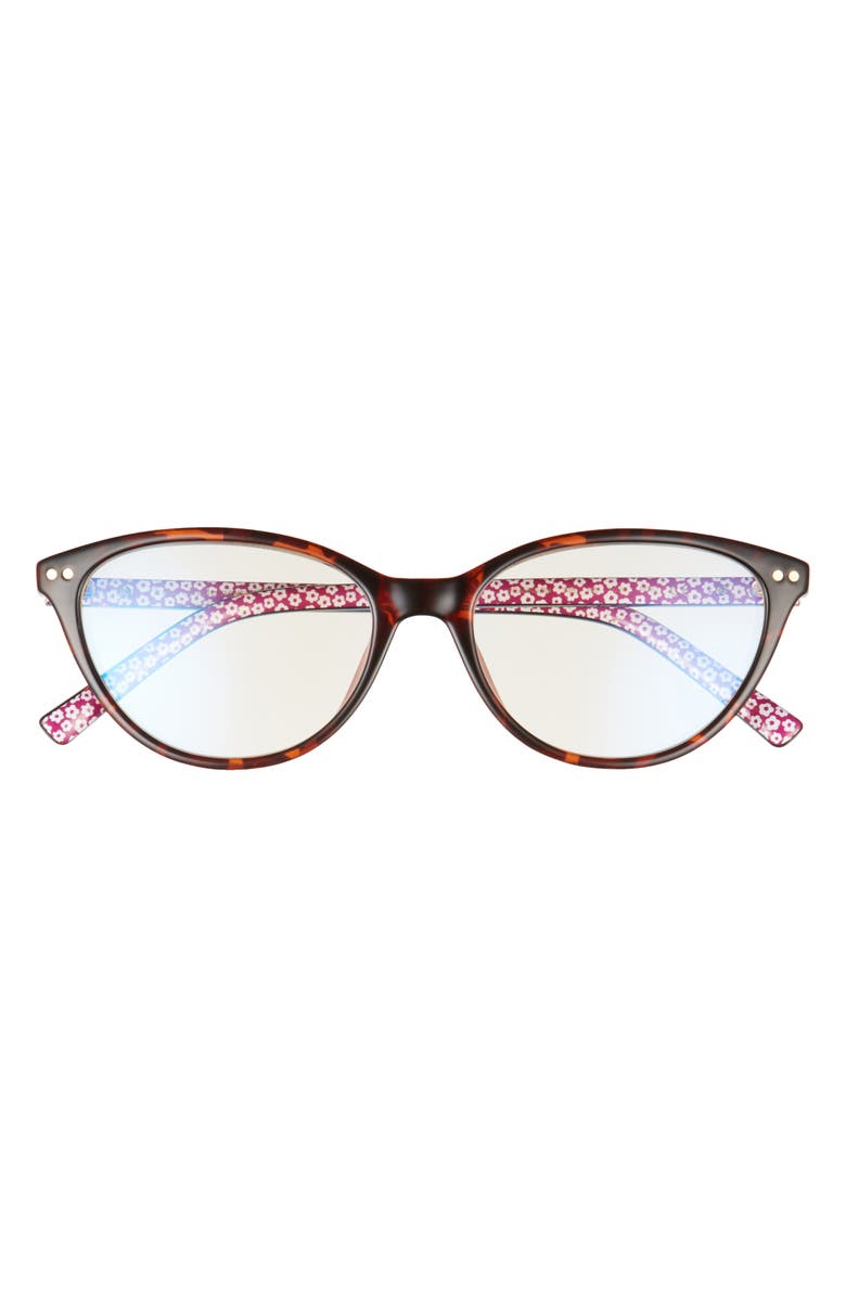 Kate Spade New York roanne 54mm blue light blocking reading glasses, Main, color, Havana/ Clear