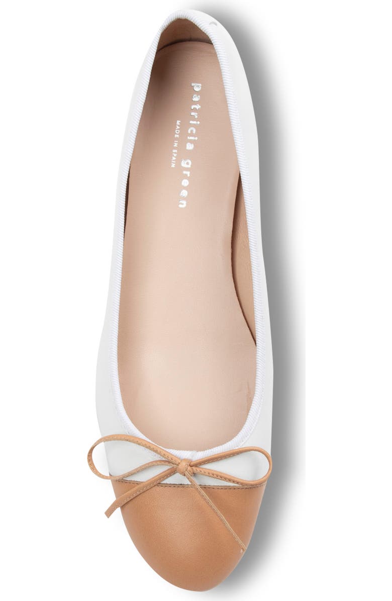 patricia green Tropez Cap Toe Ballet Flat, Alternate, color, White/ Natural