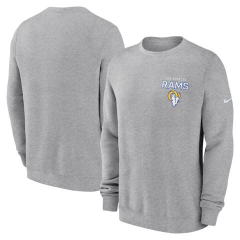 Men's Nike Heather Gray Los Angeles Rams Primetime Club Fleece Pullover Sweatshirt