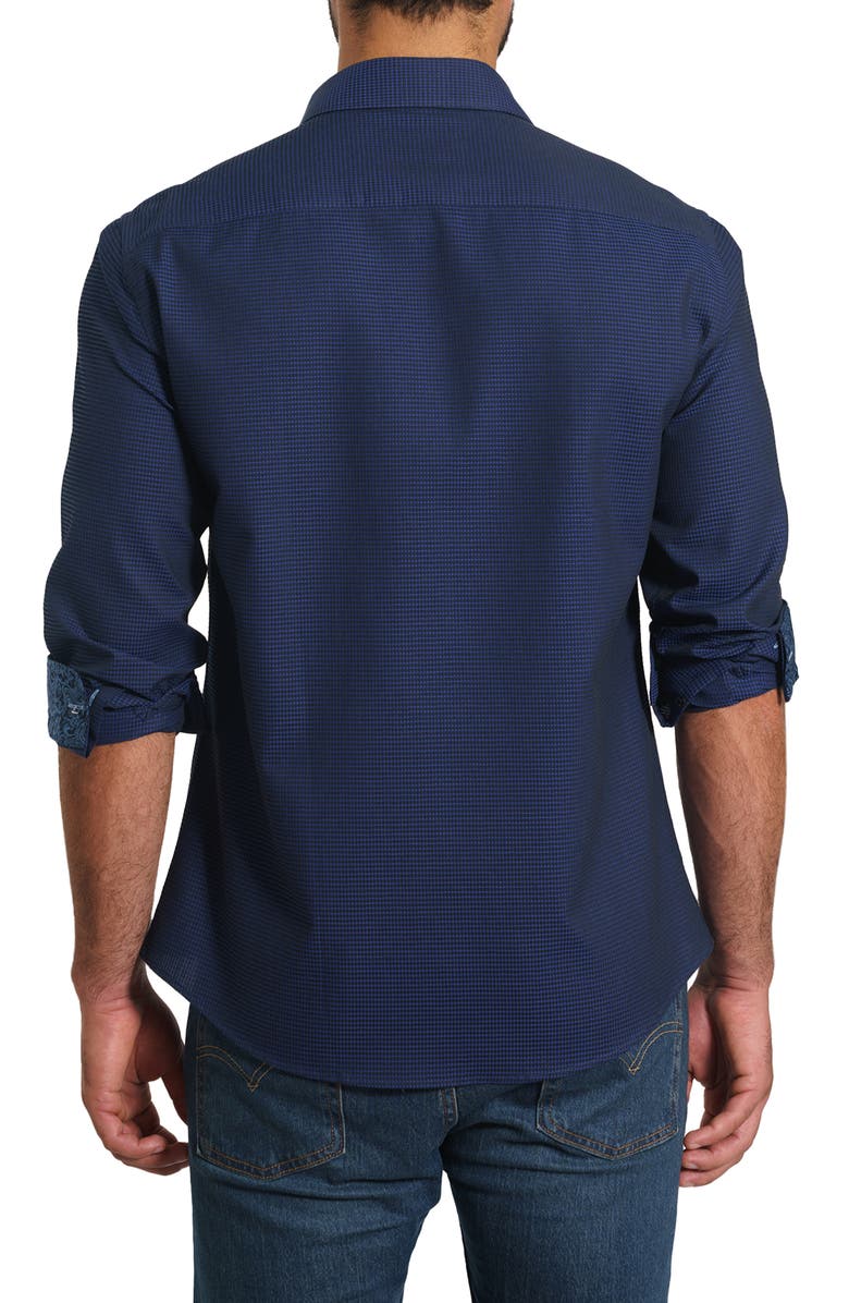 Jared Lang Trim Fit Jacquard Dot Button-Up Shirt, Alternate, color, 