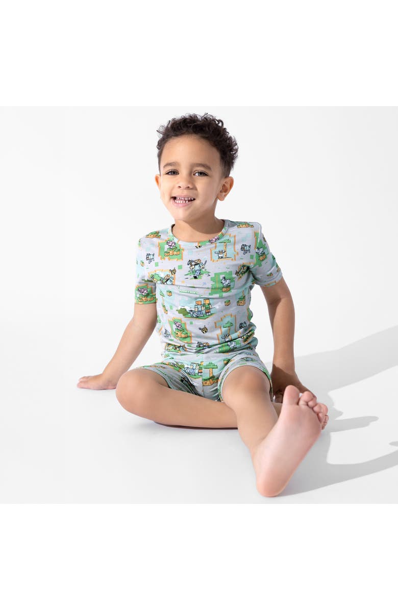 Bellabu Bear Minecraft Overworld Dreams Kids 2-Piece Short Sleeve & Shorts Pajama Set, Alternate, color, Minecraft Overworld Dreams