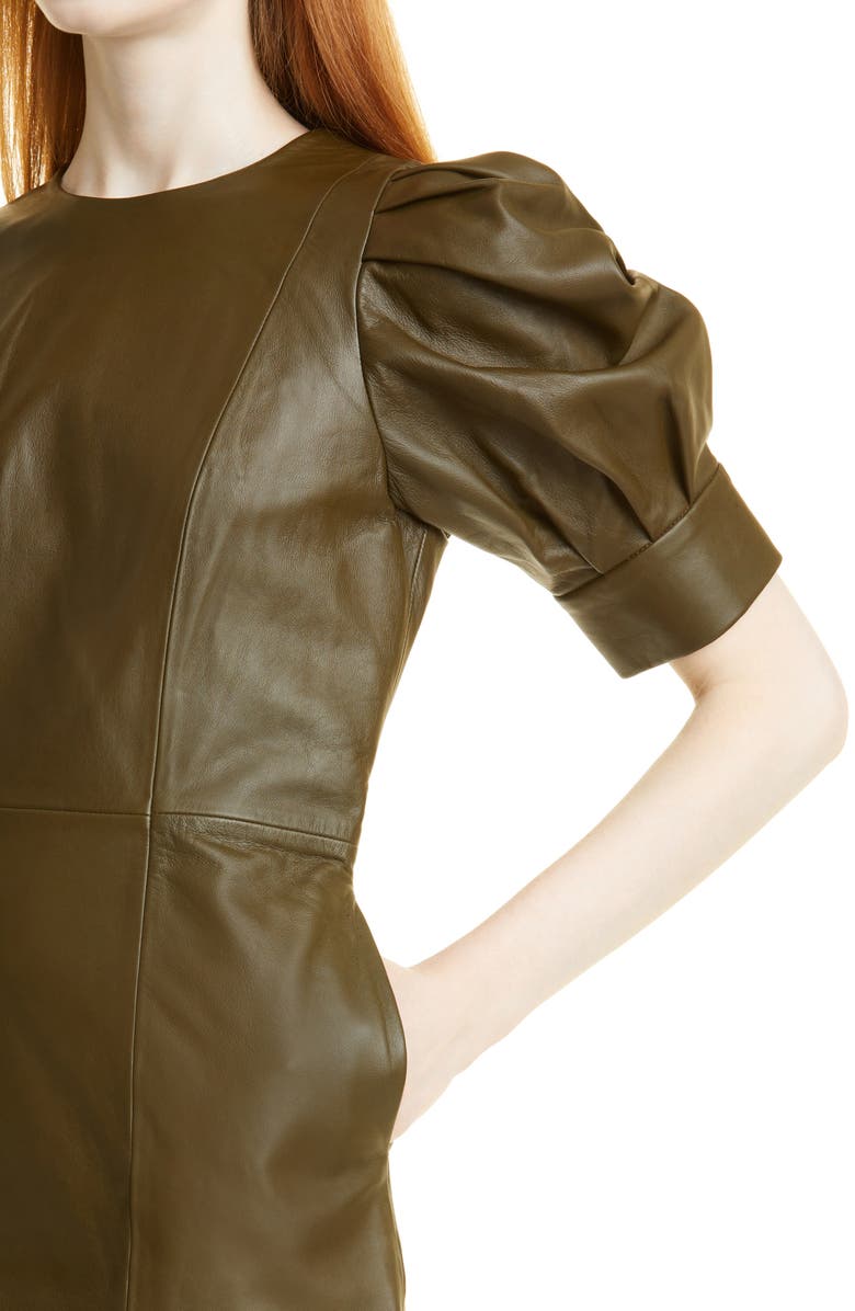 Ted Baker London Luata Leather Puff Sleeve Minidress, Alternate, color, 