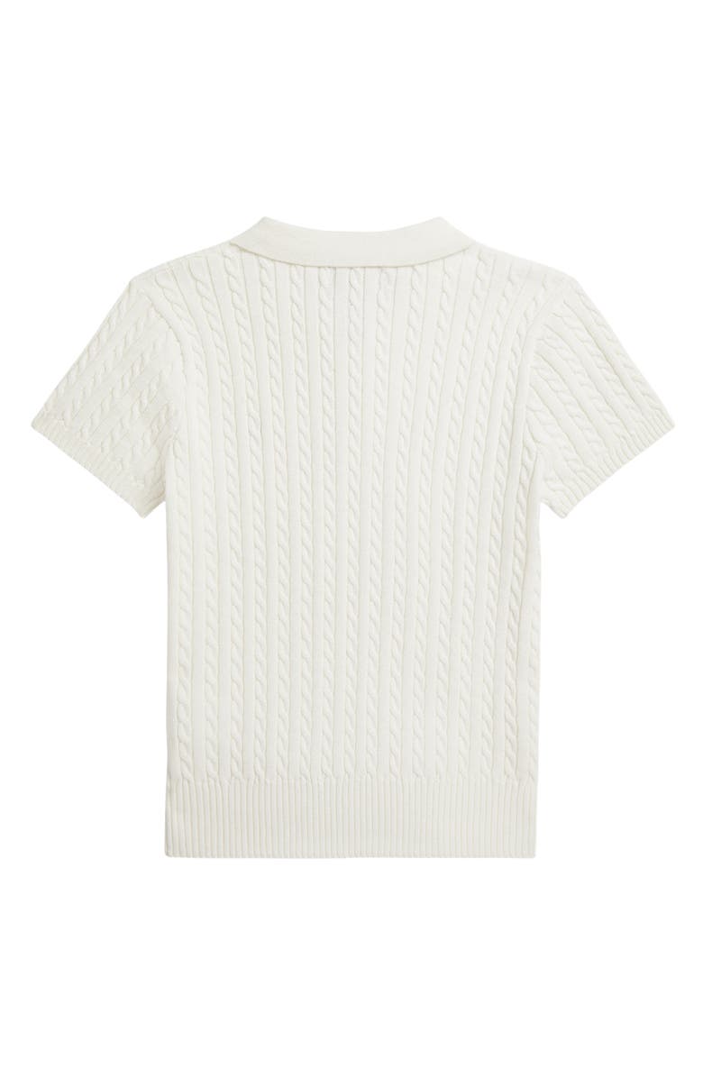 Polo Ralph Lauren Kids' Cotton Cable Knit Polo, Alternate, color, Paper White