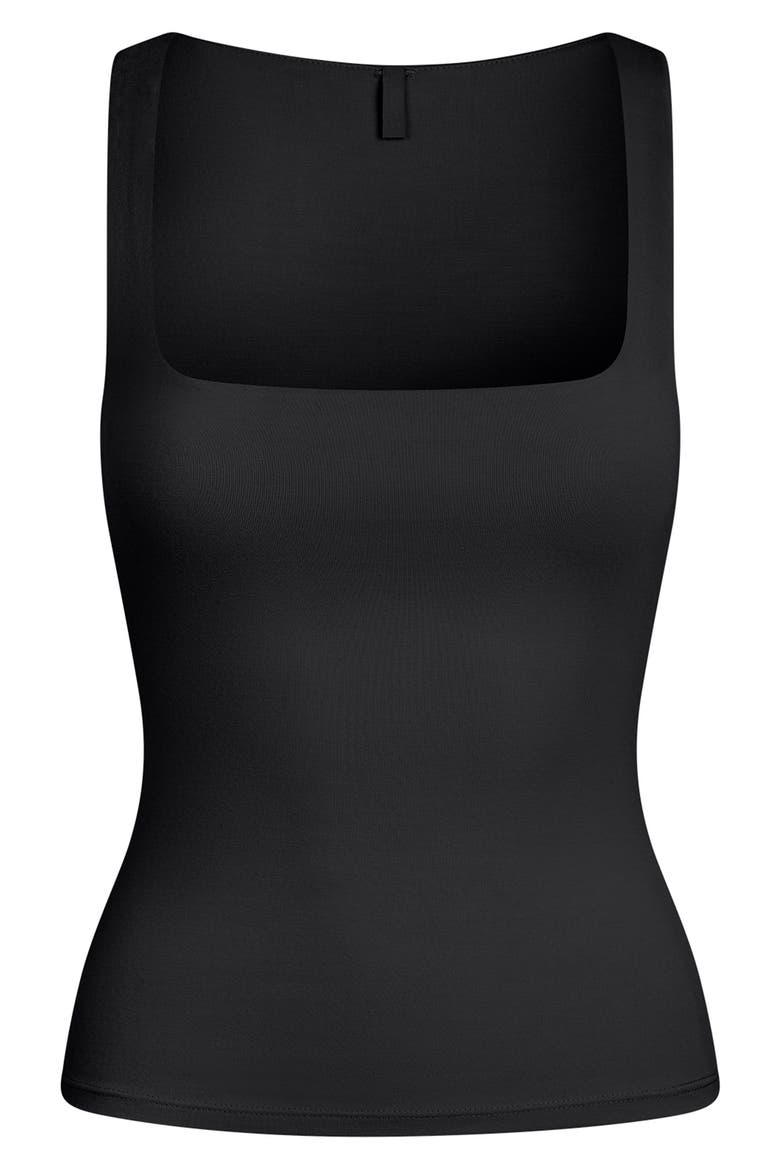 Smooth Layers Square Neck Tank, Alternate, color, OBSIDIAN