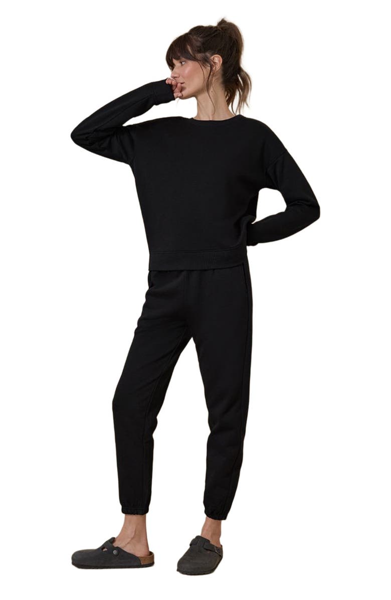 Pact Organic Brushed Fleece Sweatpant, Main, color, Black