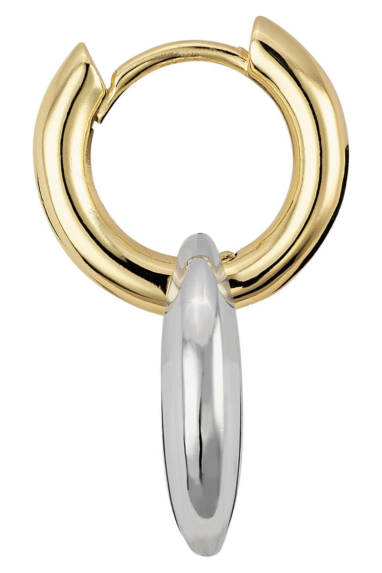 Two-Tone Puffy Mariner Hoop Earrings, Alternate, color, SILVER