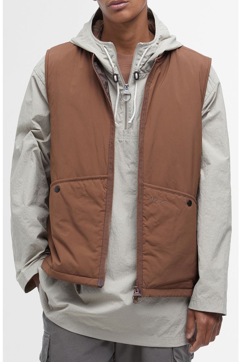 Bomber Zip Vest, Main, color, REDWOOD