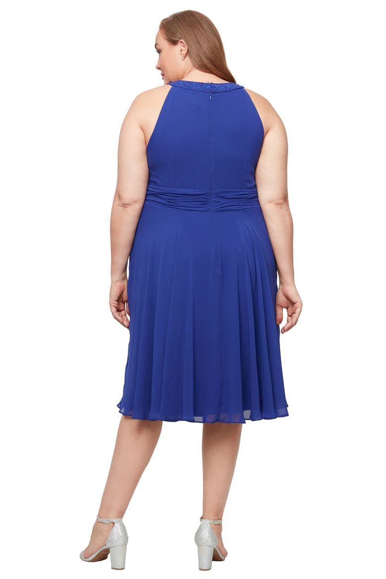 beaded jacket dress plus size SL FASHIONS Detail Chiffon Halter with (Women) Dry clean only Store