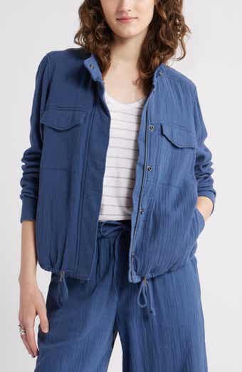 Caslon® Cotton Gauze Utility Jacket