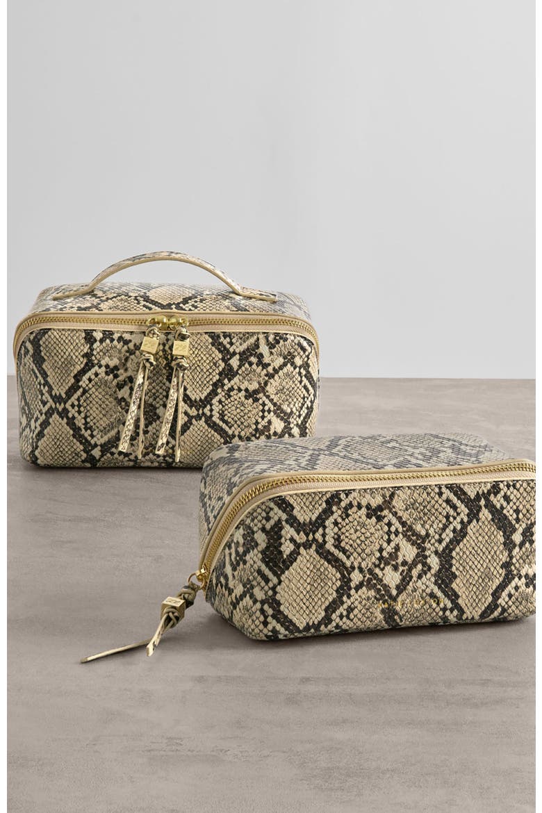Soho Medium Make Up / Wash Bag, Alternate, color, Faux Snake