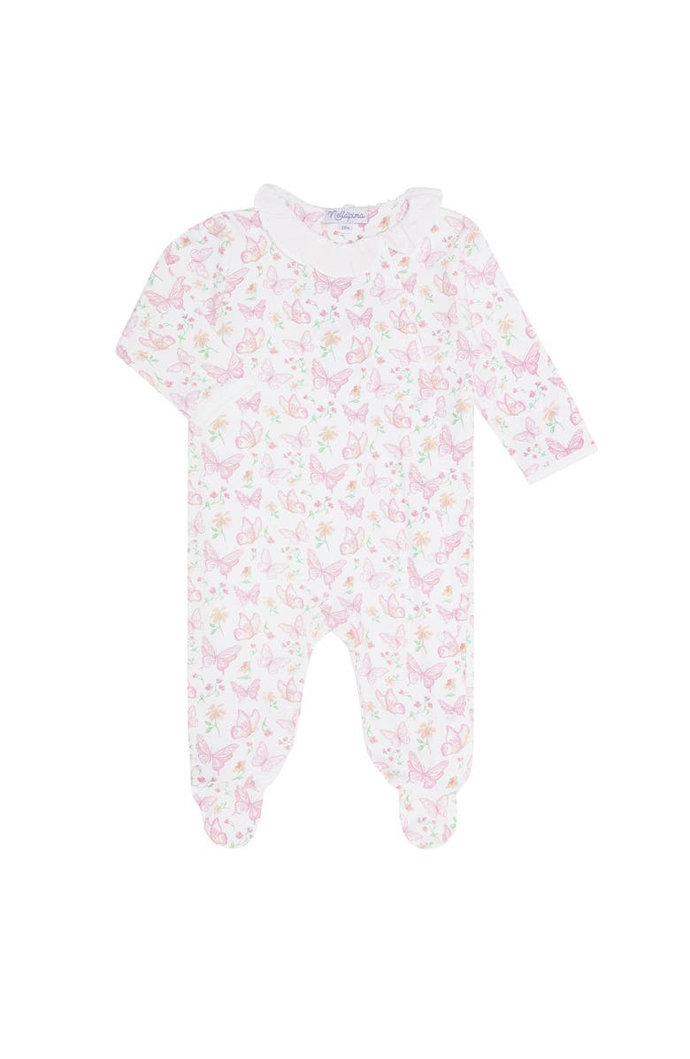 Nellapima Butterflies Print Crossover Footie - Baby, Alternate, color, 