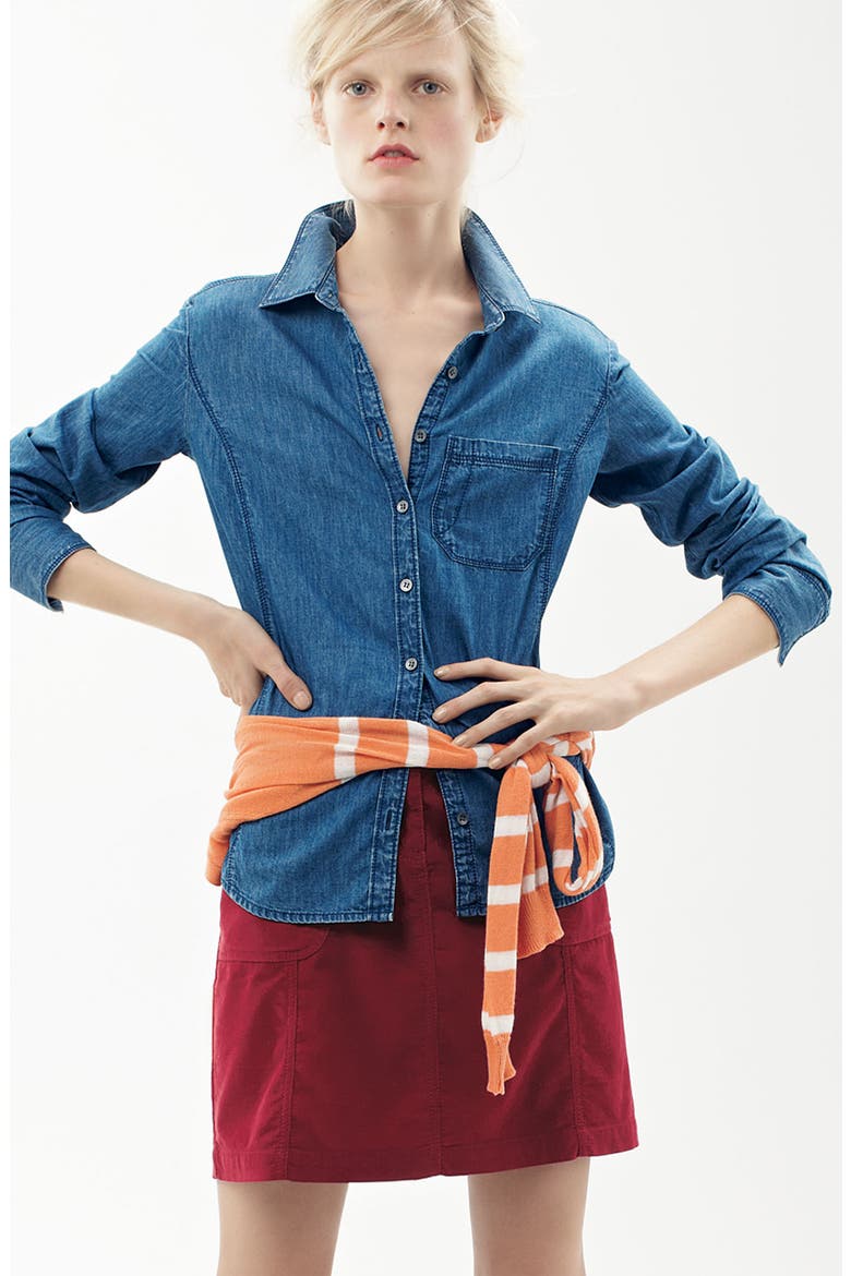 Corduroy Skirt, Alternate, color, WASHED GREY EBONY
