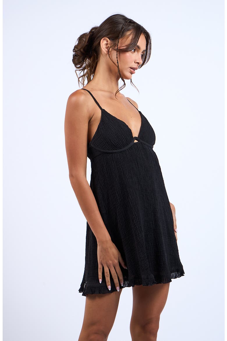Sweetheart Open Back Babydoll Dress, Alternate, color, BLACK