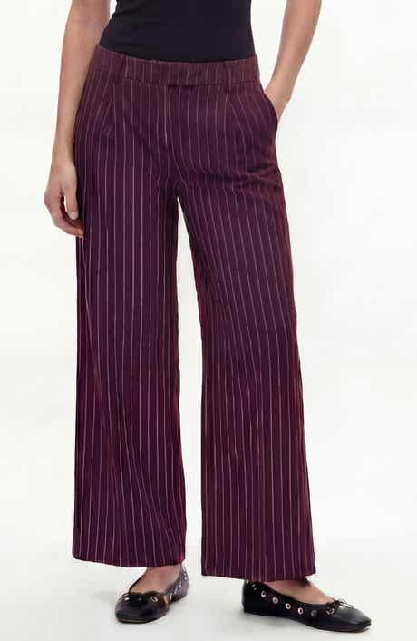 BY DESIGN Fernanda Pinstripe Wide Leg Pants