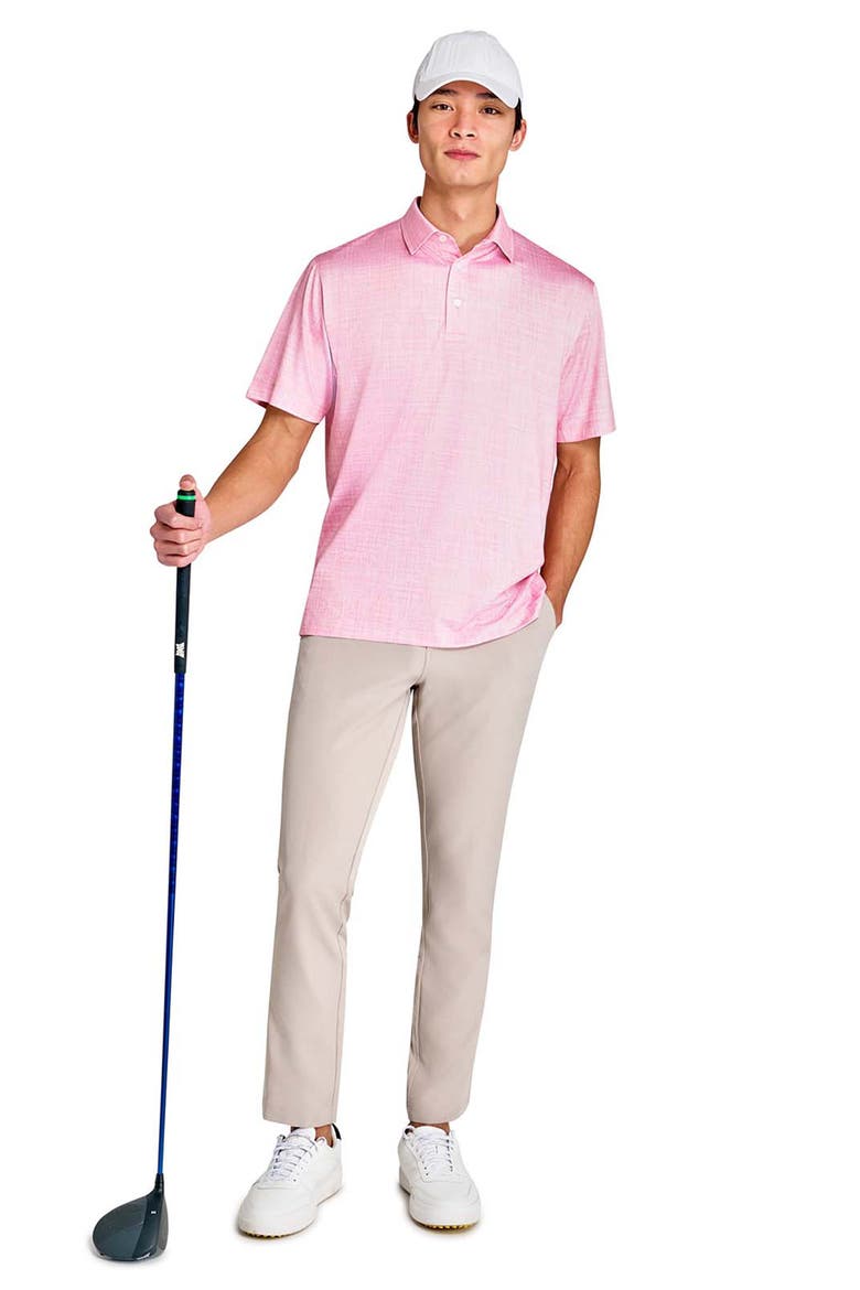 Regular Fit Chambray Recycled Performance Golf Polo, Alternate, color, CORAL