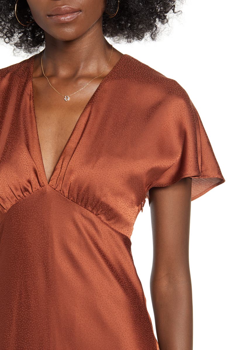 All in Favor Jacquard Satin Midi Dress, Alternate, color,